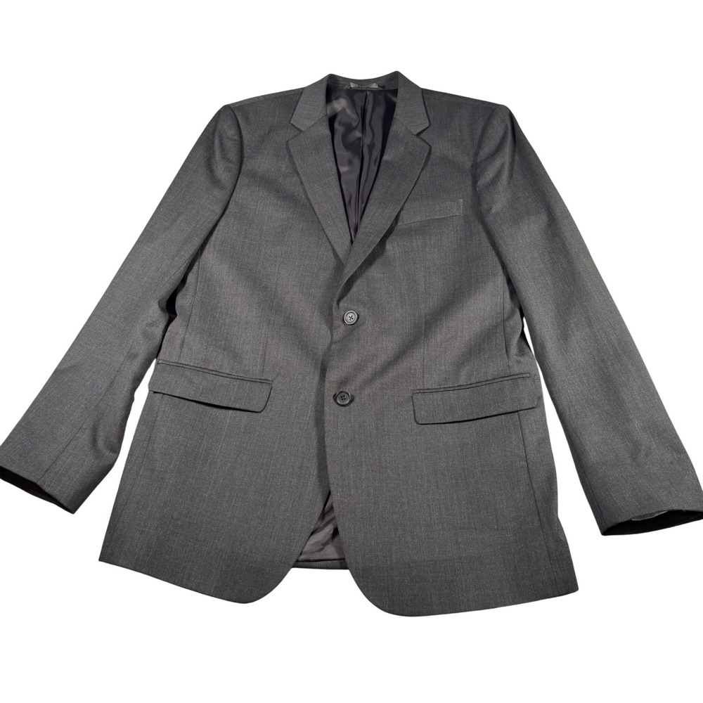 Banana Republic Blazer Mens 44L Gray Tailored Slim Fit Wool Blend Jacket